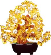 💰 feng shui citrine gem stone money tree 7 inch: authentic crystal stone guarantee, not plastic логотип