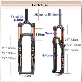 img 3 attached to 🚲 Bucklos MTB Fork 120mm Travel, 1-1/8" Straight/Tapered Mountain Bike Fork with Rebound Adjustment, 15mm×100mm Axle, Manual Lockout, Air Shocks - 26/27.5/29 Inch