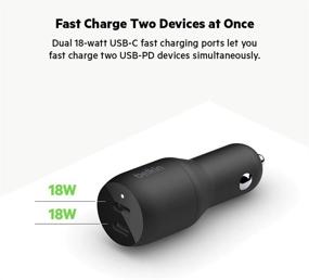 img 2 attached to Быстрая зарядка в пути: Belkin USB-C PD автомобильное зарядное устройство - двойная доставка мощности 18 Вт для iPhone, iPad, Samsung, Google и других устройств!