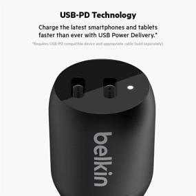 img 3 attached to Быстрая зарядка в пути: Belkin USB-C PD автомобильное зарядное устройство - двойная доставка мощности 18 Вт для iPhone, iPad, Samsung, Google и других устройств!