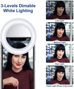 img 2 attached to 💡 Rechargeable Selfie Ring Light Clip On - Livelit Portable Mini Clip Light with Dimmable & Strobe Mode - Ideal for Makeup, Photography, Live Streaming, TikTok, Video Calls, Emergency Alarm - White