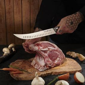 img 2 attached to 🔪 CUTLUXE 10 Inch Cimitar Knife - High Carbon German Steel Butcher & Breaking Knife with Razor Sharp Blade - Ergonomic Handle Design - Artisan Series