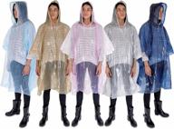 🌧️ ultimate rain poncho family pack: waterproof ponchos for adults, women, men - 5 pack of disposable emergency gear in pink, blue, navy, silver, and gold - reinforced material with drawstring логотип