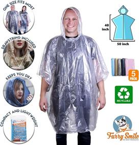 img 2 attached to 🌧️ Ultimate Rain Poncho Family Pack: Waterproof Ponchos for Adults, Women, Men - 5 Pack of Disposable Emergency Gear in Pink, Blue, Navy, Silver, and Gold - Reinforced Material with Drawstring