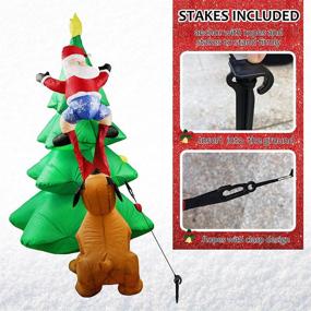 img 3 attached to 🎅 6.5 Ft Lighted Christmas Inflatable Santa Claus Climbing Tree with Dog, Self-inflate Air Blown Holiday Yard and Garden Decoration