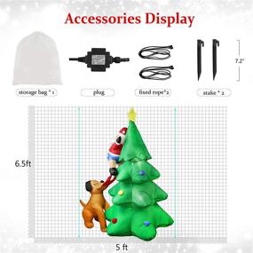 img 1 attached to 🎅 6.5 Ft Lighted Christmas Inflatable Santa Claus Climbing Tree with Dog, Self-inflate Air Blown Holiday Yard and Garden Decoration