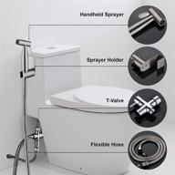 🚽 premium stainless steel bidet sprayer kit for self cleaning - reduce toilet paper waste with handheld bathroom hand shower логотип