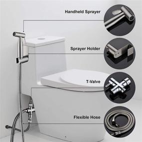 img 4 attached to 🚽 Premium Stainless Steel Bidet Sprayer Kit for Self Cleaning - Reduce Toilet Paper Waste with Handheld Bathroom Hand Shower