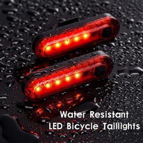 img 1 attached to 🚴 4-Piece USB Rechargeable Bike Taillight Set - LED Bright Bicycle Rear Light Waterproof - Bike Safety Lights Cycling Flashlight - Includes USB Cables