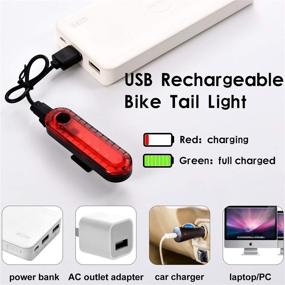 img 2 attached to 🚴 4-Piece USB Rechargeable Bike Taillight Set - LED Bright Bicycle Rear Light Waterproof - Bike Safety Lights Cycling Flashlight - Includes USB Cables