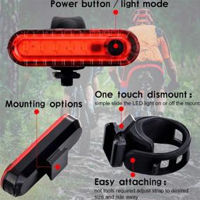 img 3 attached to 🚴 4-Piece USB Rechargeable Bike Taillight Set - LED Bright Bicycle Rear Light Waterproof - Bike Safety Lights Cycling Flashlight - Includes USB Cables