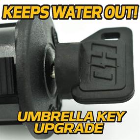 img 2 attached to 🔑 High-Quality Replacement Starter Ignition Switch for John Deere LT133 LT150 LT155 LT160 LT166 LT170 LT180 LT190 LTR155 LTR166 LTR180 - Fits 7-Terminal Type with Headlights - Includes 1 Umbrella Key, 1 Steel Key, and Carabiner