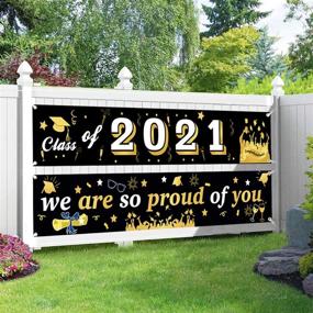 img 1 attached to 🎓 2021 Graduation Decorations - Set of 2 Congrats Grad Banners, Party Supplies for Graduation, Indoor & Outdoor Graduation Banners, Party Backdrop, Yard Sign, Gifts, Favors