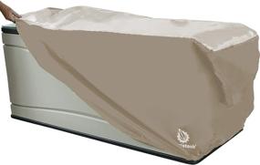 img 4 attached to 📦 YardStash XXL Tan Deck Box Cover - Heavy Duty, Waterproof Protection for Outdoor Cushion Storage and Large Deck Boxes - Rain, Wind and Snow Shield