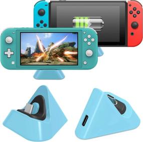 img 4 attached to Compact Charging Dock Station with Type C Port for Nintendo Switch/Switch Lite/Switch 🔌 OLED Model, Compatible with Nintendo Switch Lite 2019 / Switch OLED Model (Light Blue)