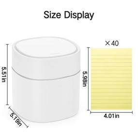 img 2 attached to 🗑️ 2L Mini Desktop Trash Can with Lid - Tabletop Wastebasket for Office, Kitchen, Table, Desk, Bedroom, Living Room, Bathroom, Dressing Table (D-Style)