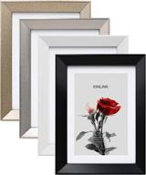 🖼️ kinlink 5x7 picture frames - black, white, silver & gold, colorful photo frames with real glass for 4x6 pictures with mat or 5x7 without mat, tabletop and wall mounting display, set of 4 - improved seo логотип