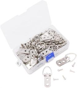 img 1 attached to 🖼️ Premium 60 Pcs Heavy Duty Wide D Ring Shape Nail Non-Trace Frame Picture Hangers with Screws - Ideal for Home Decoration and Hanging Picture Frames - Includes Convenient Transparent Box