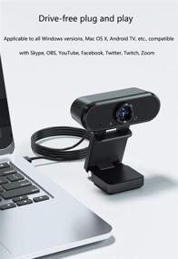 img 3 attached to 🎥 Plug and Play HD 1080P Webcam with Microphone for Mac Xbox, YouTube, Skype - USB Streaming Computer Camera, Drive-Free Setup, 2 Million Pixels (Black)