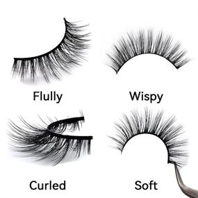 img 2 attached to 👁️ Enhance Your Eyes: 8 Pairs of 18mm Faux Mink Eyelashes for Reusable Wispy Curled Fluffy Short False Lashes in a Convenient Pack