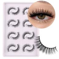 👁️ enhance your eyes: 8 pairs of 18mm faux mink eyelashes for reusable wispy curled fluffy short false lashes in a convenient pack logo