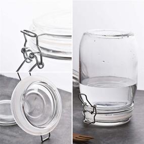 img 1 attached to 🍶 Kingrol 3 Pack 50 oz Clear Glass Jars: Airtight Wide Mouth Storage Canisters for Food Storage