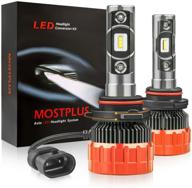 💡 high-performance all-in-one led headlight bulbs - mostplus 8000 lumens 80w/pair-9006 with tx1860 chip: super mini conversion kit for xenon white focused lighting logo