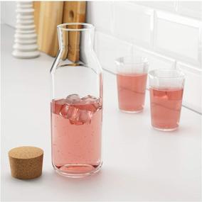 img 1 attached to IKEA Clear Glass Carafe with Stopper - 🍶 3.54 x 11.02 x 3.54 inches - Stylish and Practical