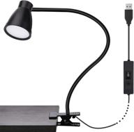 🔦 gooseneck clip-on lamp with dimmable brightness and multiple color temperatures (3000-6500k) – ideal for bedside reading, video conferencing, zoom lighting, and webcam logo