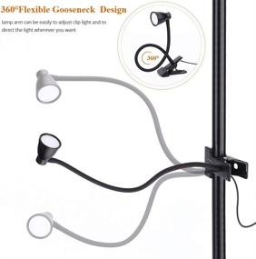 img 2 attached to 🔦 Gooseneck Clip-on Lamp with Dimmable Brightness and Multiple Color Temperatures (3000-6500K) – Ideal for Bedside Reading, Video Conferencing, Zoom Lighting, and Webcam
