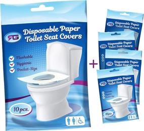 img 4 attached to Flushable Disposable Toilet Seat Covers - Pack of 50