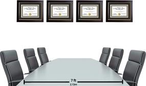 img 2 attached to 🖼️ 11x14 Matted Mahogany Diploma Frame with Gold Lip, Black/White Core Mat - Creative Picture Frames, Holds 8.5x11-inch Media, Installed Hangers