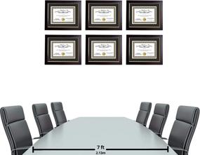 img 1 attached to 🖼️ 11x14 Matted Mahogany Diploma Frame with Gold Lip, Black/White Core Mat - Creative Picture Frames, Holds 8.5x11-inch Media, Installed Hangers