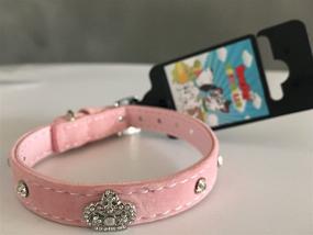 img 3 attached to 👑 Cute Designer Rhinestone Dog Collars with Diamond Crown for Puppy Pet by BINGPET