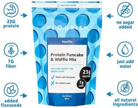 img 2 attached to Flourish Vanilla Protein Pancake & Waffle Mix - Fortified with Flax Seed and Whey Protein Isolate - Non-GMO, No Added Sugar - Superfood Blend - High Protein & Fiber - Just Add Water - 16oz