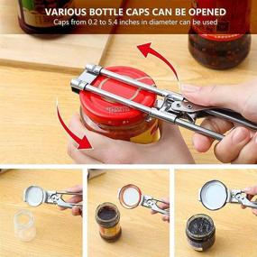 img 2 attached to Adjustable Jar and Bottle Opener Set - Multifunctional Stainless Steel Can Opener with Manual Grip for Kitchen Accessories and Lid Gripper (2PCS) - Includes 2 Key Bottle Openers