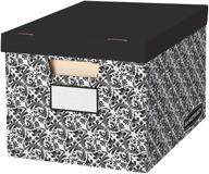 organize in style: bankers box decorative storage box with lids, black and white, 10pk (0035501) logo