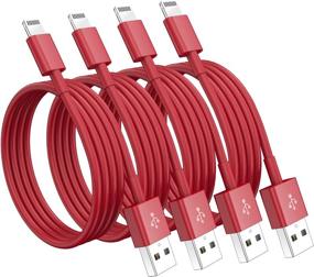 img 4 attached to 📱 4-Pack [Apple MFi Certified] 6ft Apple Charging Cables, Lightning Cable 6-Foot iPhone Chargers, Fast Charging Cord for iPhone 12/11/11Pro/11Max/X/XS/XR/XS Max/8/7, iPad (01Red)