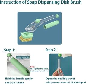 img 1 attached to 🧽 Dishwands with Refill Replacement Heads & Dish Cleaning Brush - Non-Scratch Heavy Duty Dish Wand Sponge with Soap Dispenser for Efficient Kitchen Sink and Pan Cleaning