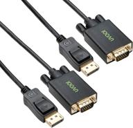 💼 gold-plated dp to vga cable adapter 3ft 2-pack, displayport to vga monitor cord male to male, compatible for lenovo, dell, hp, asus, and other brands логотип