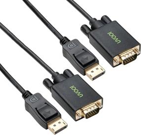 img 4 attached to 💼 Gold-Plated DP to VGA Cable Adapter 3ft 2-Pack, DisplayPort to VGA Monitor Cord Male to Male, Compatible for Lenovo, Dell, HP, ASUS, and Other Brands