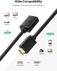 img 3 attached to 🔌 UGREEN Mini HDMI Adapter: 4K Compatible Mini HDMI to HDMI Female Cable Adapter for Raspberry Pi Zero W, DSLR Camera, Camcorder, Laptop, Pico Projector, Tablet - 8 Inch