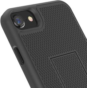 img 2 attached to 📱 Matte Black DuraClip Slim Fit Holster Shell Combo for iPhone 8/iPhone SE (2020), with Rubberized Grip Finish - Encased Belt Clip Case