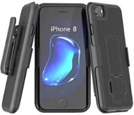📱 matte black duraclip slim fit holster shell combo for iphone 8/iphone se (2020), with rubberized grip finish - encased belt clip case logo