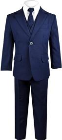 img 4 attached to Boys Solid Suit and Tie Formal Outfit by Black n Bianco