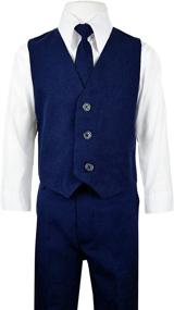 img 3 attached to Boys Solid Suit and Tie Formal Outfit by Black n Bianco