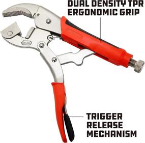 img 2 attached to 🔒 Powerbuilt 645016 Locking Pliers - 10 Inch Heavy-duty Grip for Precision and Strength