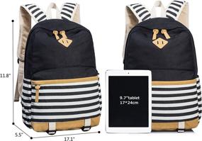 img 2 attached to 🎒 Striped Leaper School Backpack Bookbag