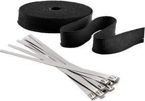 img 4 attached to 🔥 Stark Industries - Black 1-Inch x 50-Foot Fiberglass Exhaust Wrap with Stainless Steel Ties (11.8-Inch) | Header Wrap Heat Shield Sleeve for Cars and Motorcycles