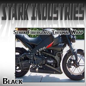 img 1 attached to 🔥 Stark Industries - Black 1-Inch x 50-Foot Fiberglass Exhaust Wrap with Stainless Steel Ties (11.8-Inch) | Header Wrap Heat Shield Sleeve for Cars and Motorcycles